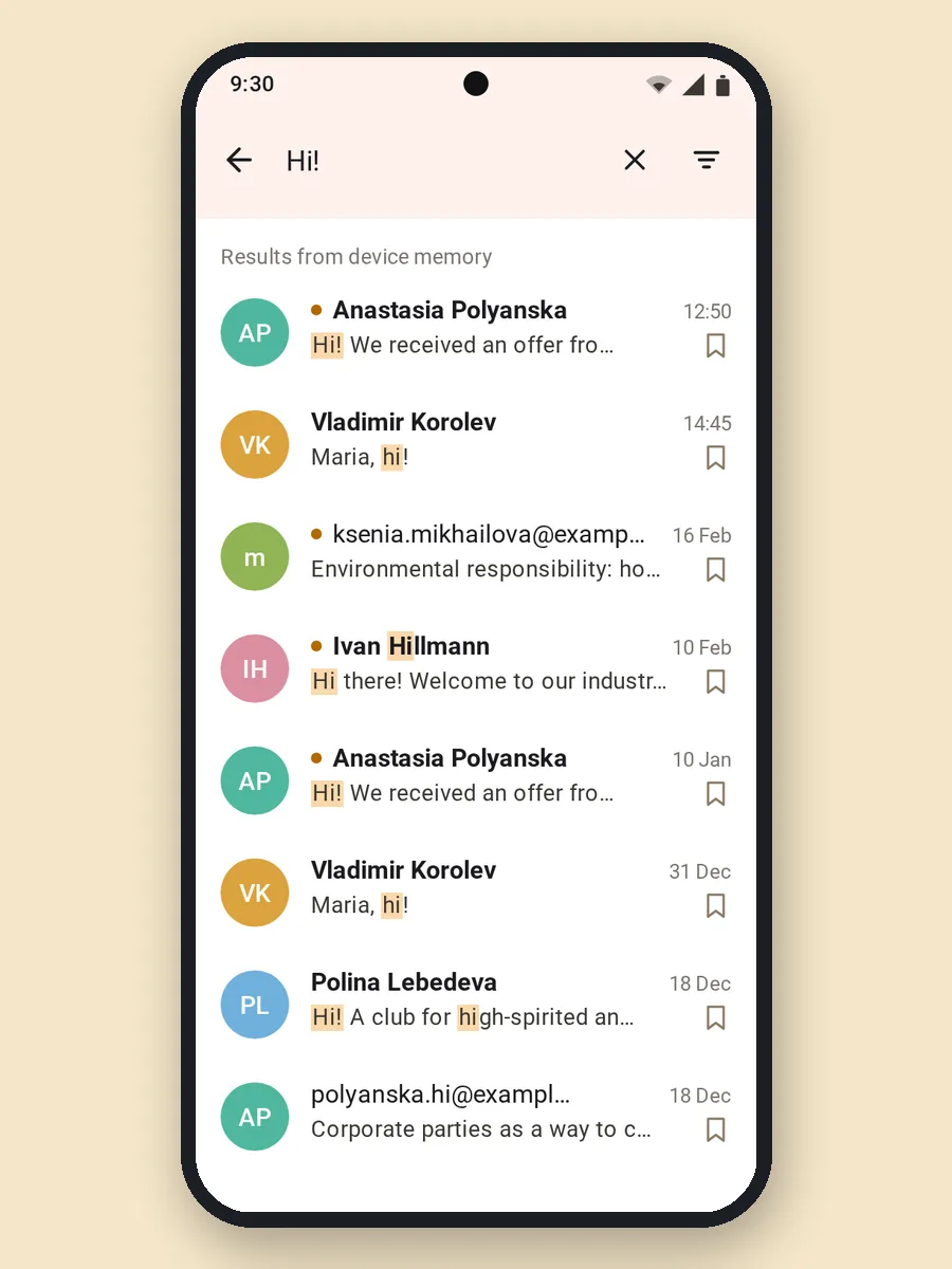 Enterprise Mail search