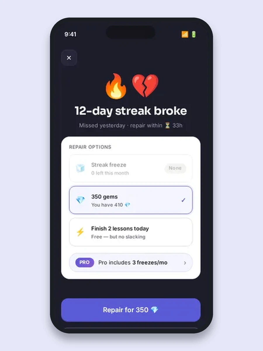 Verbly streak lost