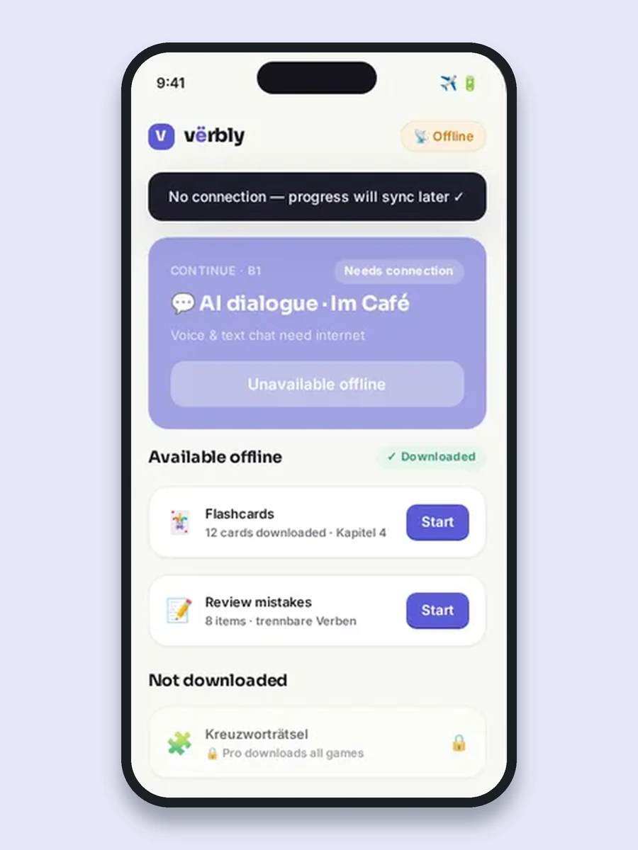Verbly offline