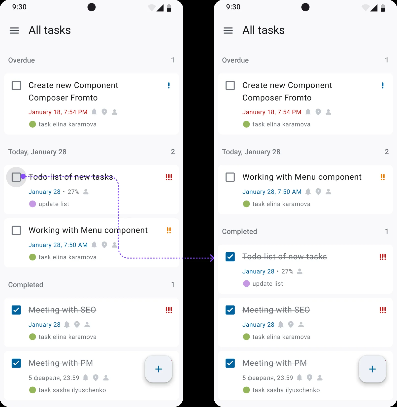 Enterprise mobile tasks app — task lists and quick capture
